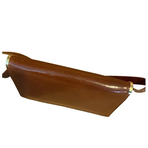 Vintage Balenca Brown Leather Framed Front Flap Shoulder Bag Or Clutch - Image 7