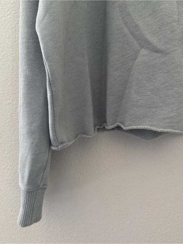 Aerie Cropped Crew Neck Sweatshirt Blue - Image 7