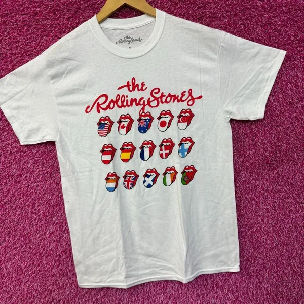 The Rolling Stones All the World Tour Hot Lips Rock Tee M - Image 4