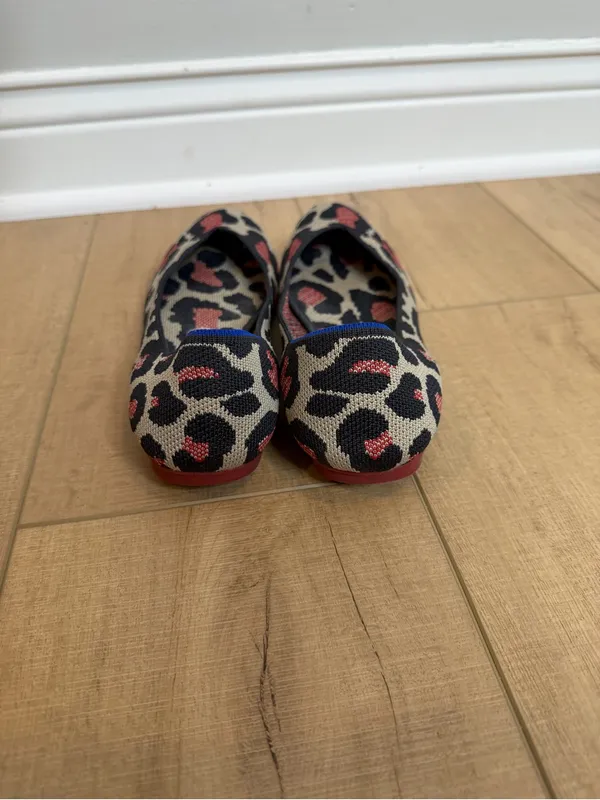 Rothy’s The Flat Red Cat Blue Halo Ballet Flats Women’s 8.5 EU 39 Animal Print - Image 3