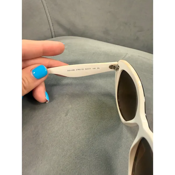 Dolce & Gabbana White & Floral Cat-Eye Sunglasses DG 4189 2780/13 Made in Italy - Image 4