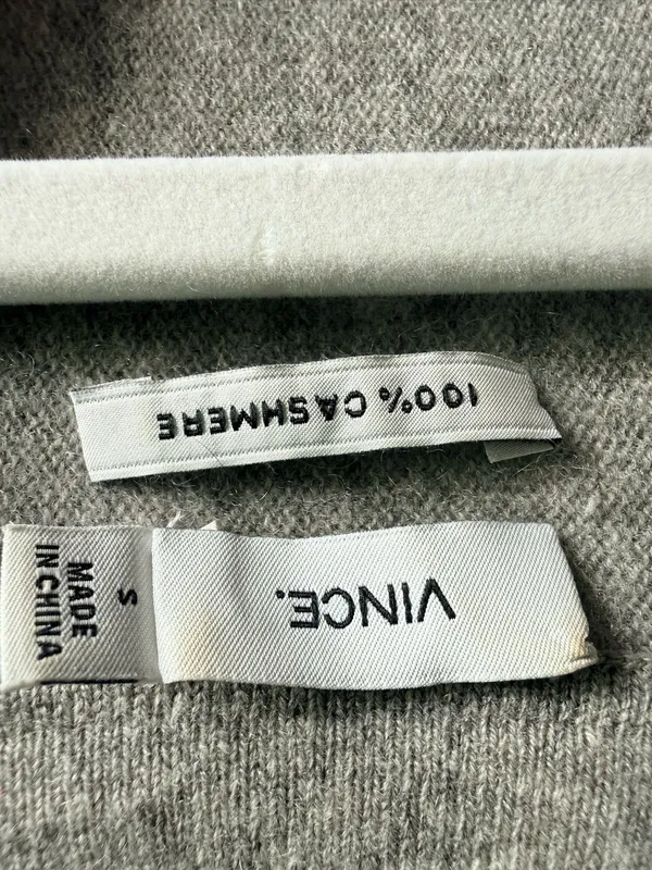 Vince Grey Cashmere Sleeveless Sweater Vest Tunic - FLAW - Image 2