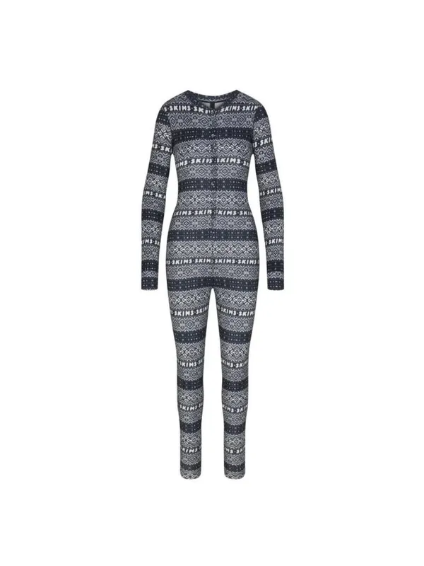 Skims Fair Isle Henley onesie large - Image 4