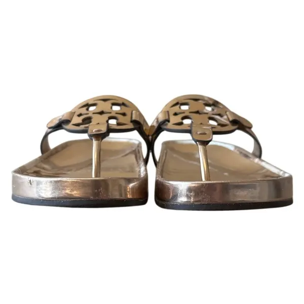 Tory Burch‎ Miller Cloud Sandals Mirrored Metallic Gold Thong Size 10 - Image 2