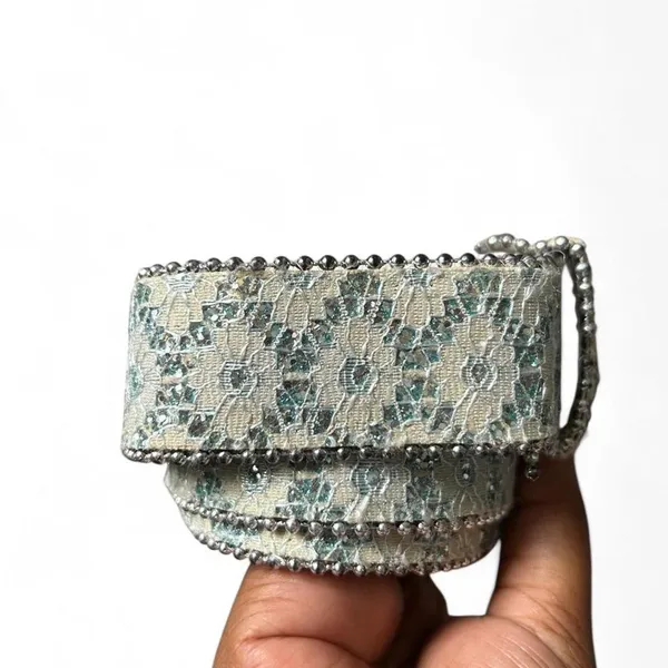 Y2K Waist Belt Silver Blue Mesh Sequin Beaded Boho Fairycore Capsule Wardrobe - Image 5