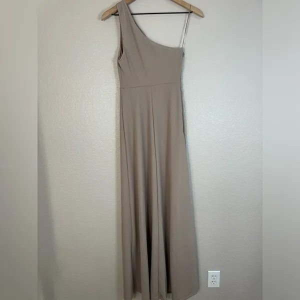 NEW Birdy Grey Kira Bridesmaid Dress With Slit In Chiffon Taupe size XS $105 - Image 9