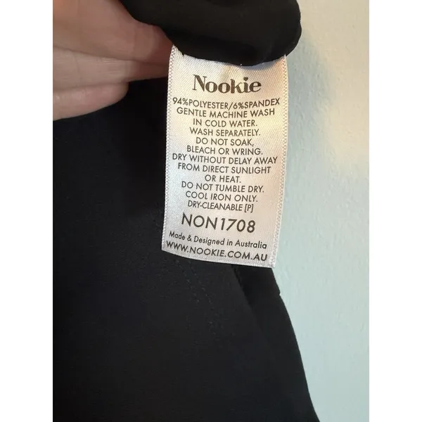 Nookie Medea Midi Bodycon Halter Dress Black Open Back XS NWT Glam Edgy Cocktail - Image 13