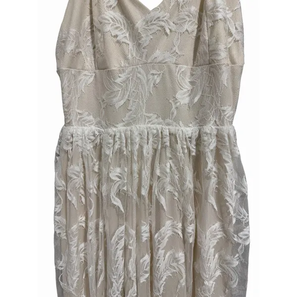 Baltic Born‎ Cozette Lace Gown White Nude Maxi Wedding Romantic Women's Size L - Image 7