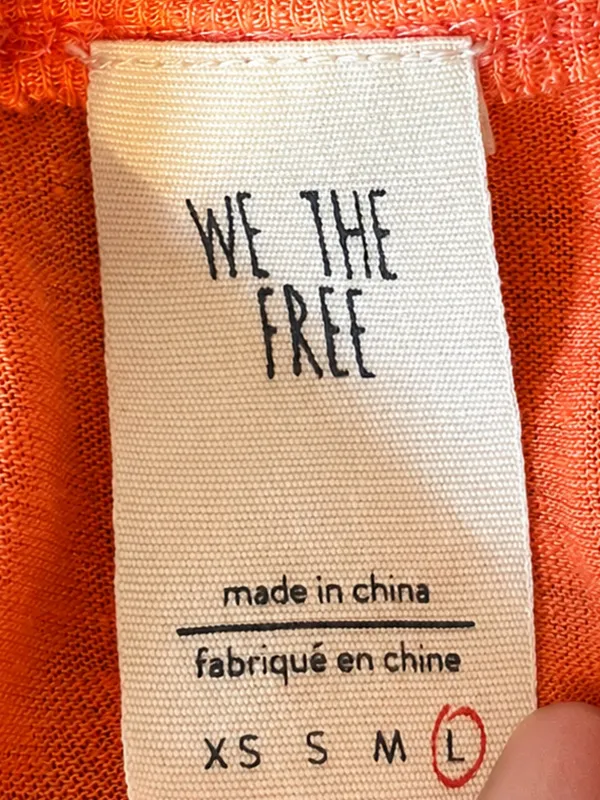 We The Free Layered Tank Top Large Orange Oversized Draped Racerback Sleeveless - Image 4