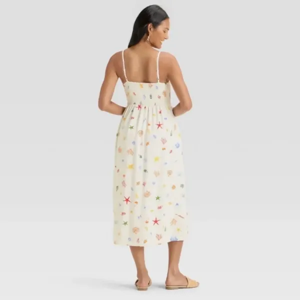 Target Cream Midi Sundress with Colorful Seashell Print - Image 2
