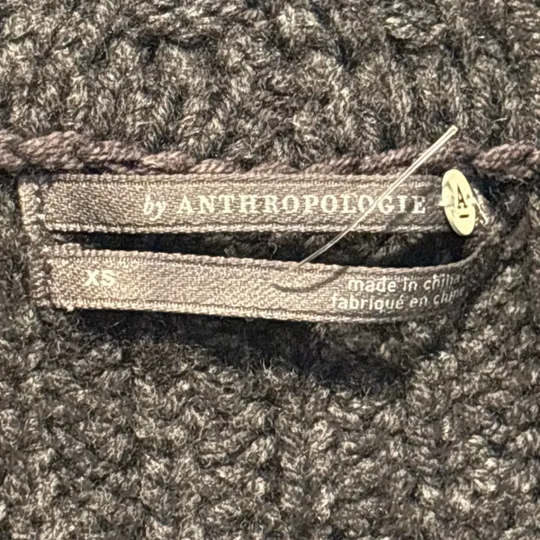By Anthropologie Gray Chunky Knit Crapped Cardigan Sweater - size XS - Image 6