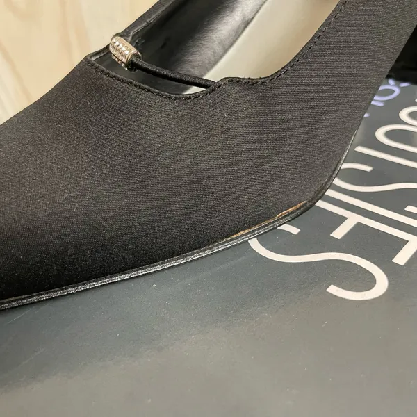 Mootsies Tootsies Georgette Satin Black Heels Sz 5.5 - Image 9