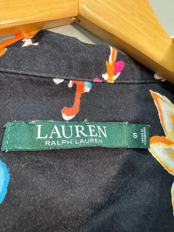 Black Multicolor Ralph Lauren Floral Nightshirt Size S EUC - Image 7