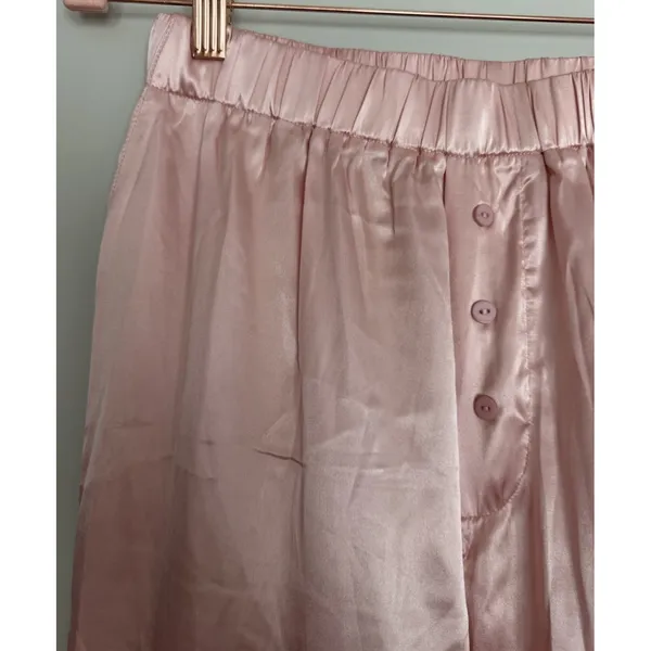Daily Drills Resort Satin Pants Wide Leg Elastic Waist Light Pink Women's XS/S - Image 9