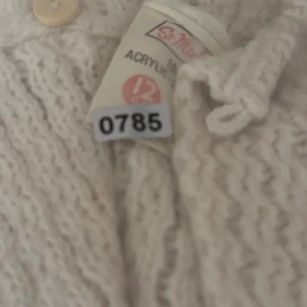 St Michael Vintage Cream Cable Knit Hooded Toggle Cardigan Sweater Cottagecore - Image 8