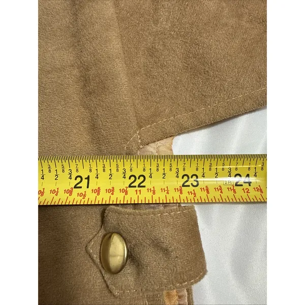 MJ Seattle Drape Coat Women’s One Size Camel Tan Brushed Cotton Cowl - Image 15