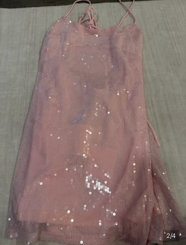 Peppermayo sequin Mini Dress Pink - Image 3