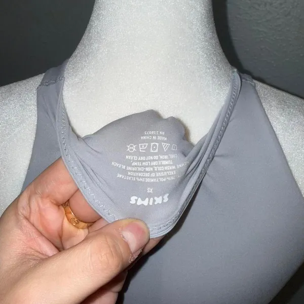 Skims‎ Fits Everybody High Neck Bodysuit, Size XS NWOT Gray - Image 3