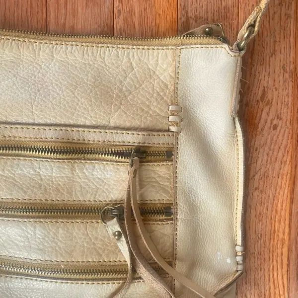 tan vintage cream lucky brand leather purse - Image 4