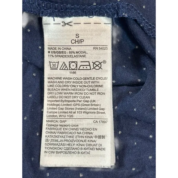 Love by Gap Women’s S Navy Polka Dot Long Sleeve Sleep Shirt “goodnight” Soft - Image 6