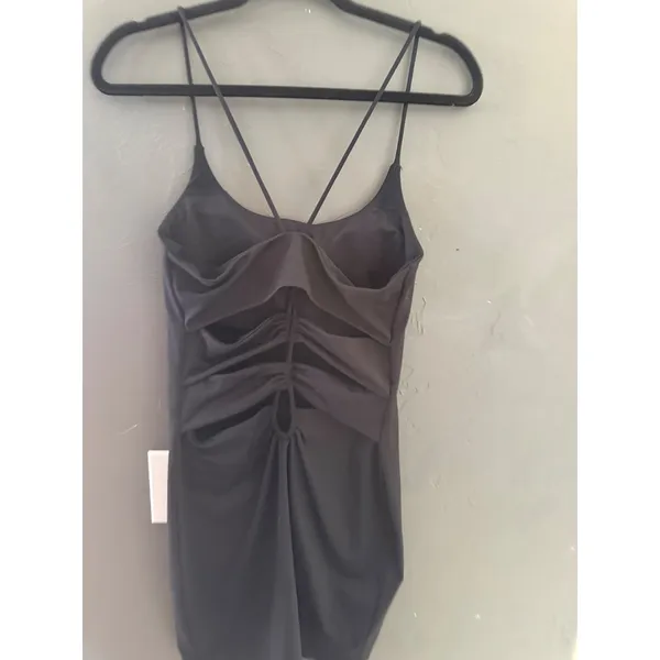 Womens Black Bodycon Mini Dress Strappy Cutout‎ Open Back Stretch Night Out LBD - Image 4