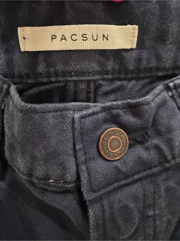 PacSun Eco Baggy Tie-Dye Side Stripe Navy Wide-Leg Pants - Image 3