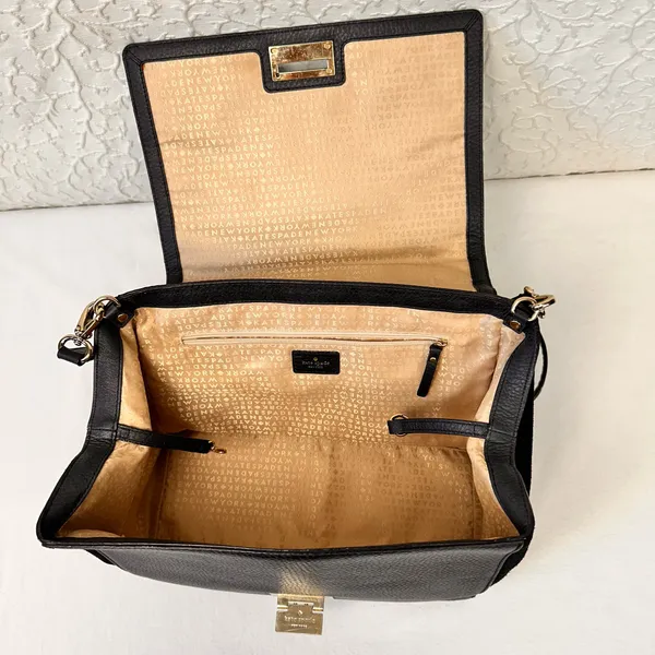 Kate Spade Crossbody Handbag Leather Tote Black Satchel Shoulder Bag Purse - Image 13