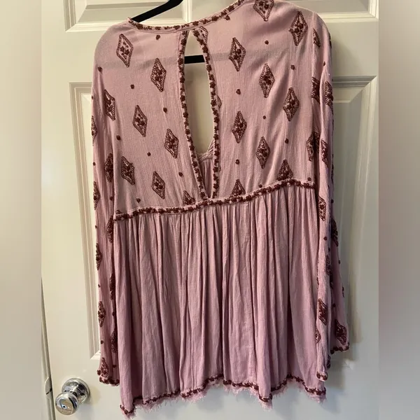 Free People Diamond Embroidered Tunic Top Boho style - Image 5