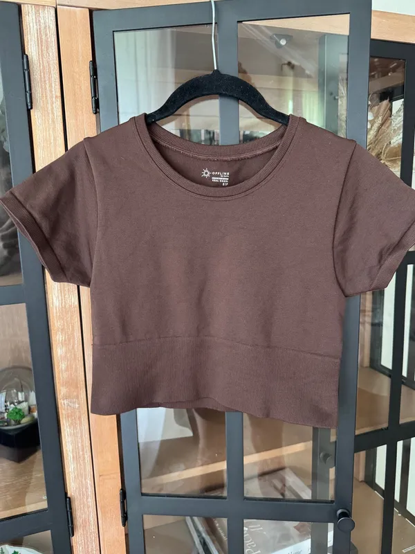 Aerie OFFLINE Sidewalk Seamless Cropped T-Shirt tee workout top short sleeve - Image 5