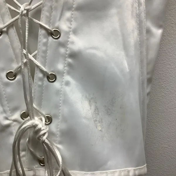 Vintage White Size Small Corset Top. Has a Sticker Marking On Back - Image 4
