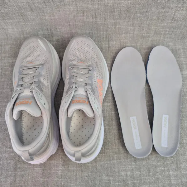 Hoka ONE ONE Bondi 8 Harbor Mist Rose Gold Grey Womens Run Comfort Sneaker 12B - Image 10