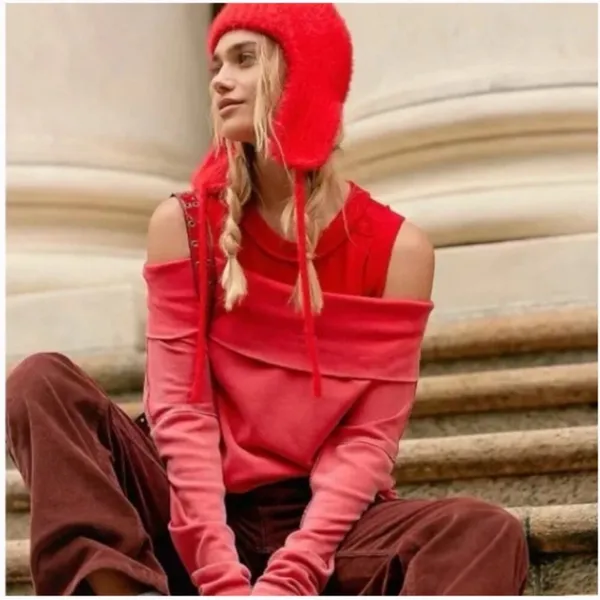 Free People Red Racer Not the Same Tee L - Image 6