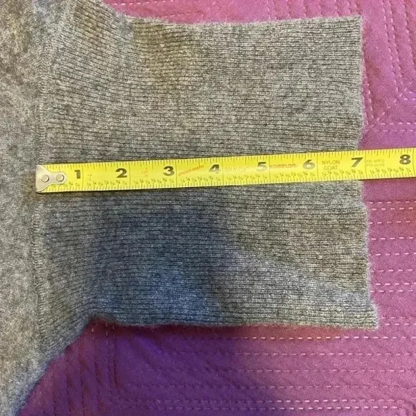 Madison Cashmere Gray Turtleneck Sweater Cropped Slim Fit Pullover Fuzzy‎ XL - Image 7