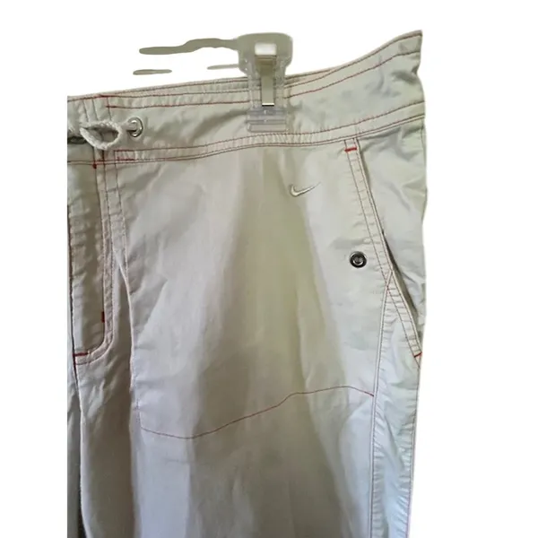 Nike Women's Convertible Cargo Pants Roll Up Capri Hiking Travel Beige Large - Image 5