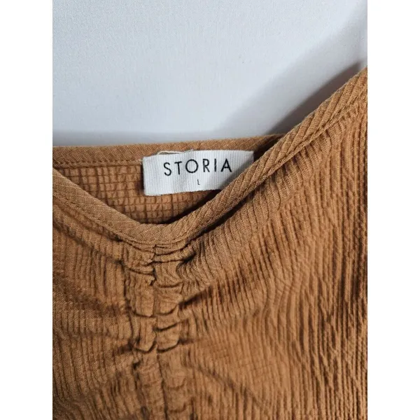 Storia Rust Color‎ Ruffle Hem Adjustable Sleeveless Crop Top Size Large Boho - Image 5