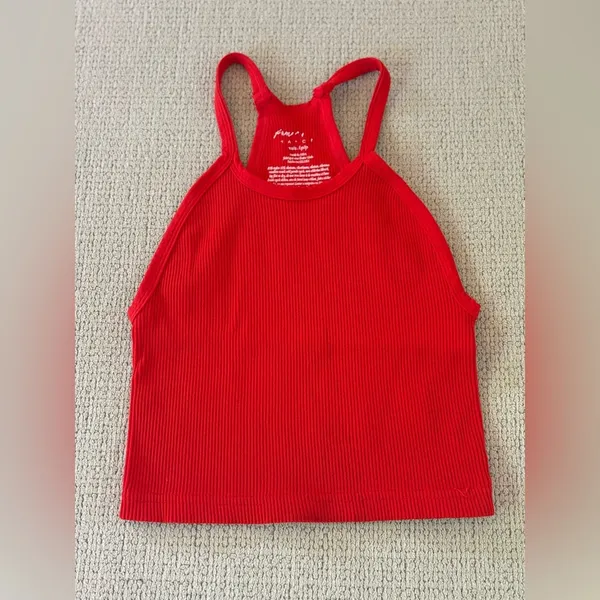 Free People Happiness Runs Crop Tank in Victory Red XS/S - Image 5