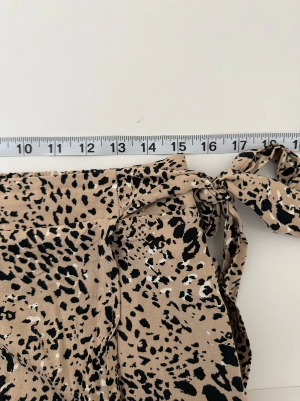 Maurices Animal Print High Rise Faux Wrap Midi Skirt Tan Black - Image 8