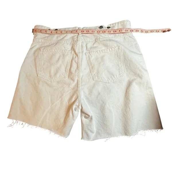 Revice Denim Mason Jort Optical White High Waisted Raw‎ Hem Shorts Size 32 (16) - Image 8