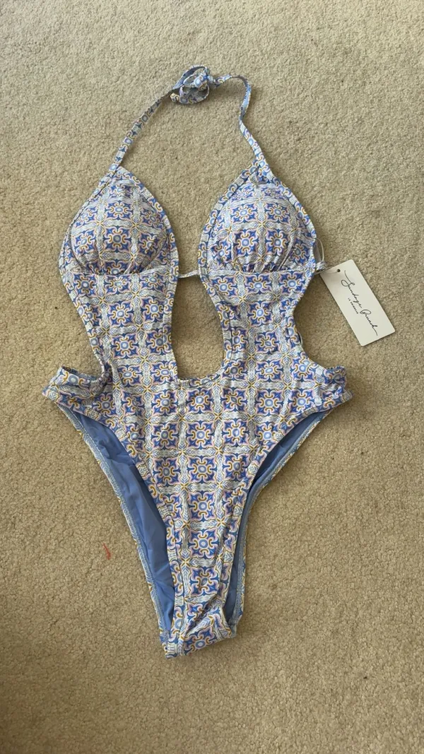 Sunday Brunch One Piece Bathing Suit Blue Size L - Image 3