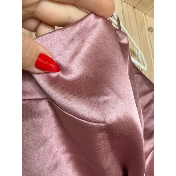 NWT Lulus Icon Update Burgundy Color Block Knotted Halter Midi Dress Wedding S - Image 8