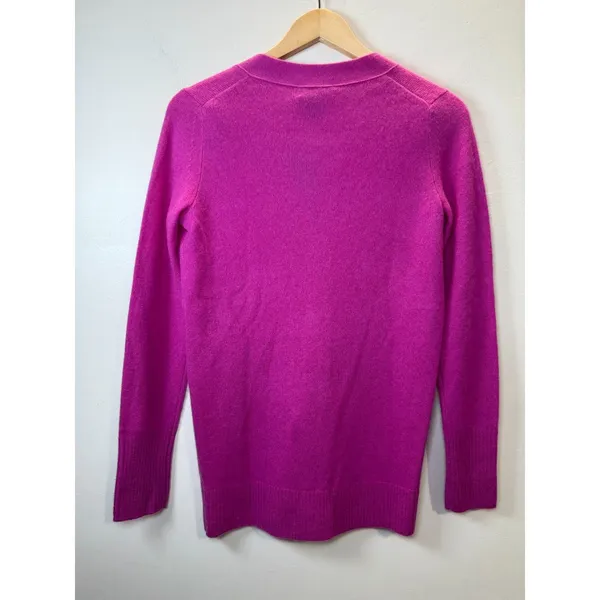 C by Bloomingdale's Cashmere Cardigan Women XS Pink V-Neck Button Front V9702 - Image 4