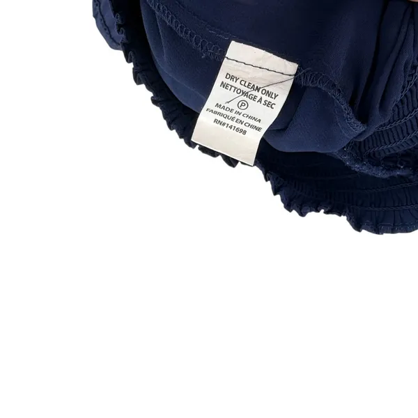 Ramy Brook Floral Eyelet Smocked Tiered Ruffle Mini Skirt Navy Blue Size XS - Image 7