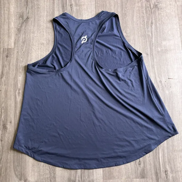 Peloton Tank Top Shirt Women's Size 1X Blue White Racerback NWOT - Image 4