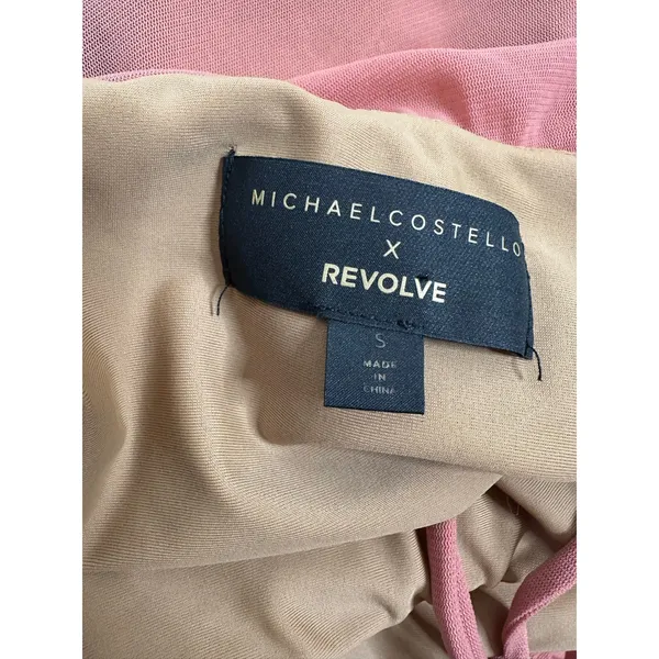 Michael Costello X Revolve Mesh Follie Maxi Gown Mauve Pink Women's Size Small - Image 6