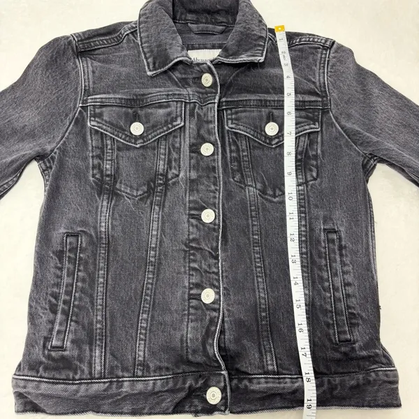 Abercrombie & Fitch Dark Gray Denim Jacket Size‎ XS - Image 7