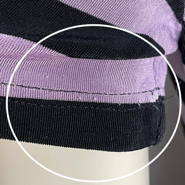 Vintage Slinky Dress 90s Stripes Empire Waist Short Sleeves Stretchy Maxi Retro - Image 9