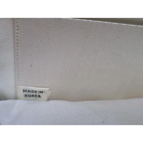 Vintage White Beaded Purse Handmade Korea Kiss Lock Handled Clutch Cocktail Luxe - Image 5