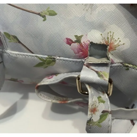 Under One Sky Backpack Women Small Blue Fair Cherry‎ Blossom Floral - Image 5