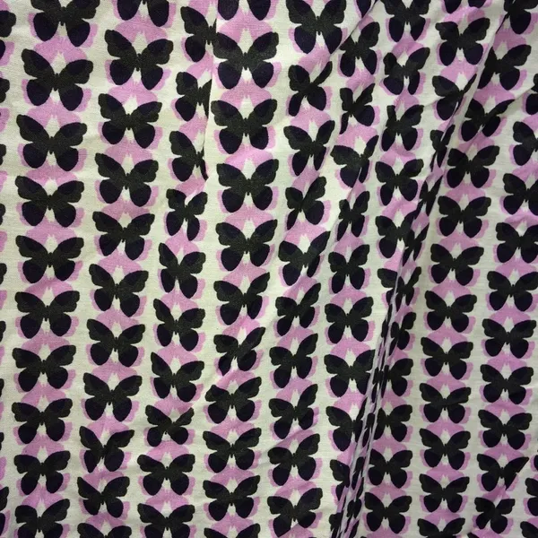 Gap Maternity White Long Sleeve Tunic w/Black and Lavender Butterflies Size S - Image 7