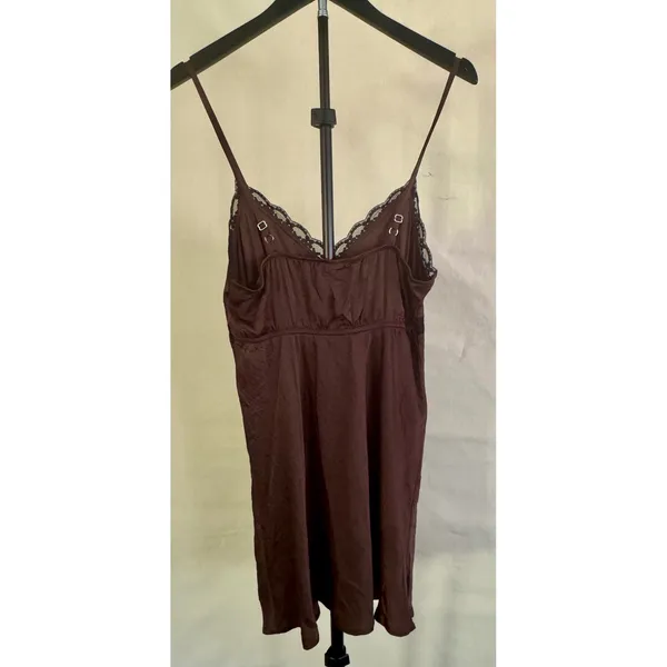 Wild Fable Dark Brown Lace Trim Cami Dress Adjustable Straps Size M NEW - Image 2